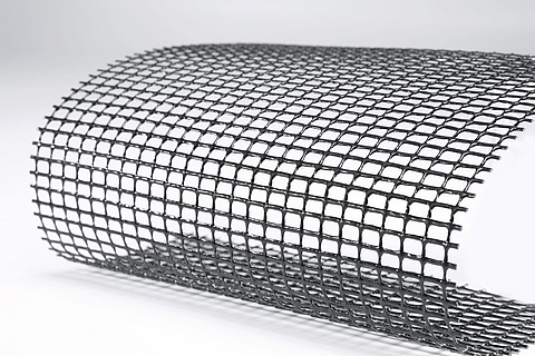 Vue du matériau de la maille PES-PVC 40/40 pour la façade textile Tectura