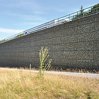 Gabion lors de l'élargissement d'un barrage en Allemagne