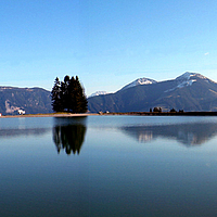 Vue d'ensemble d'un lac de stockage avec une couche de non-tissé HaTe® étanche