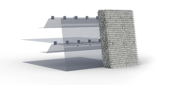 Système de gabion Fortrac Design naturel : Système de gabion Fortrac à l'aspect de pierre naturelle