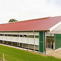 Vue extérieure sur une ventilation en spirale double