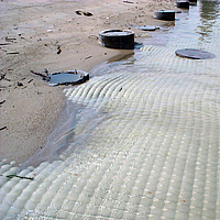 Nattes de béton géosynthétique pour la stabilisation du lit dans le bassin portuaire